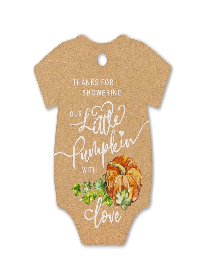 Summer-Ray.com Summer-Ray 50pcs Thanks for Showering Our Little Pumpkin with Love Baby Shower Thank You Gift Tags (Kraft Brown) - Image 1